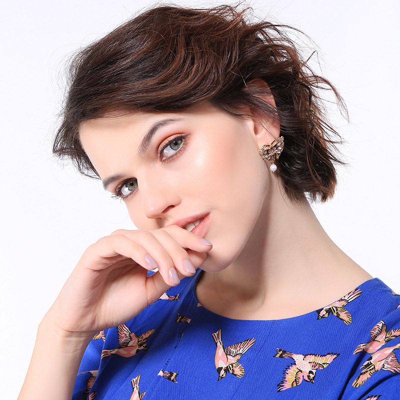 Insect butterfly enamel earrings STUDS