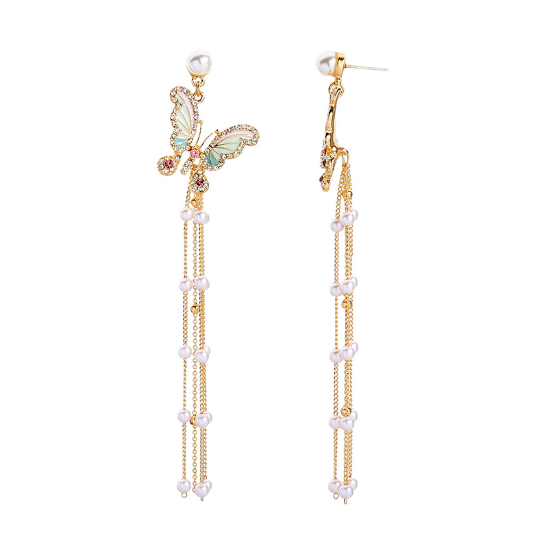 BUTTERFLY ENAMEL DROP EARRINGS