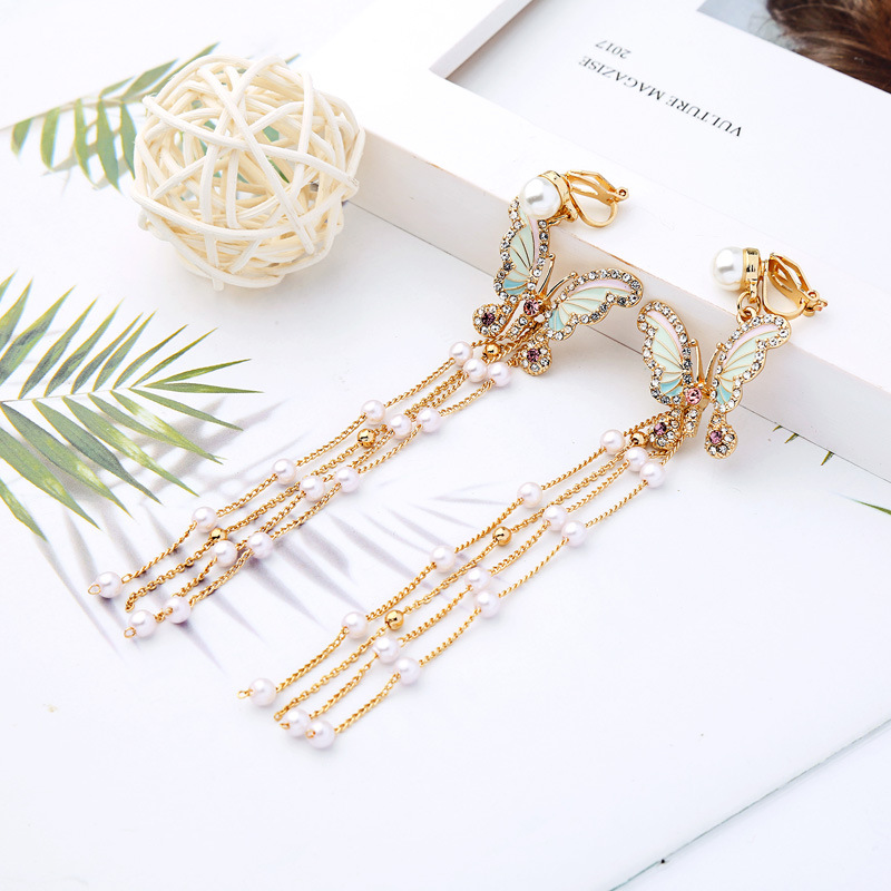BUTTERFLY ENAMEL DROP EARRINGS
