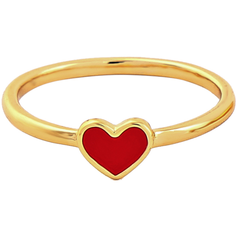 ALLOY RING ENAMEL HEART