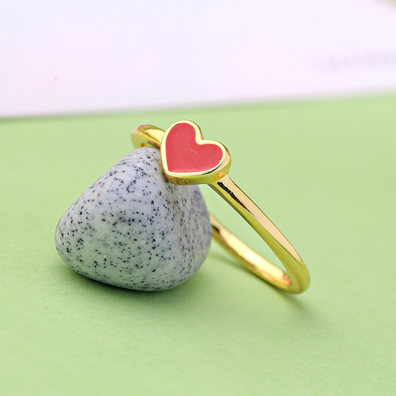 ALLOY RING ENAMEL HEART