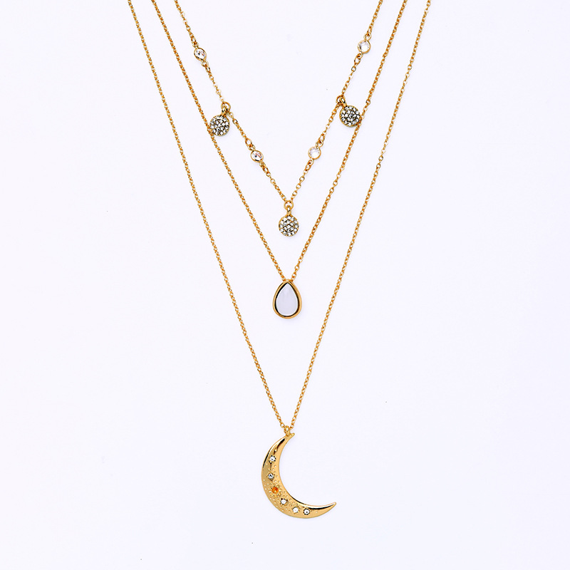 ALLOY NECKLACE THREE LAYERS WOMEN NECKLACE