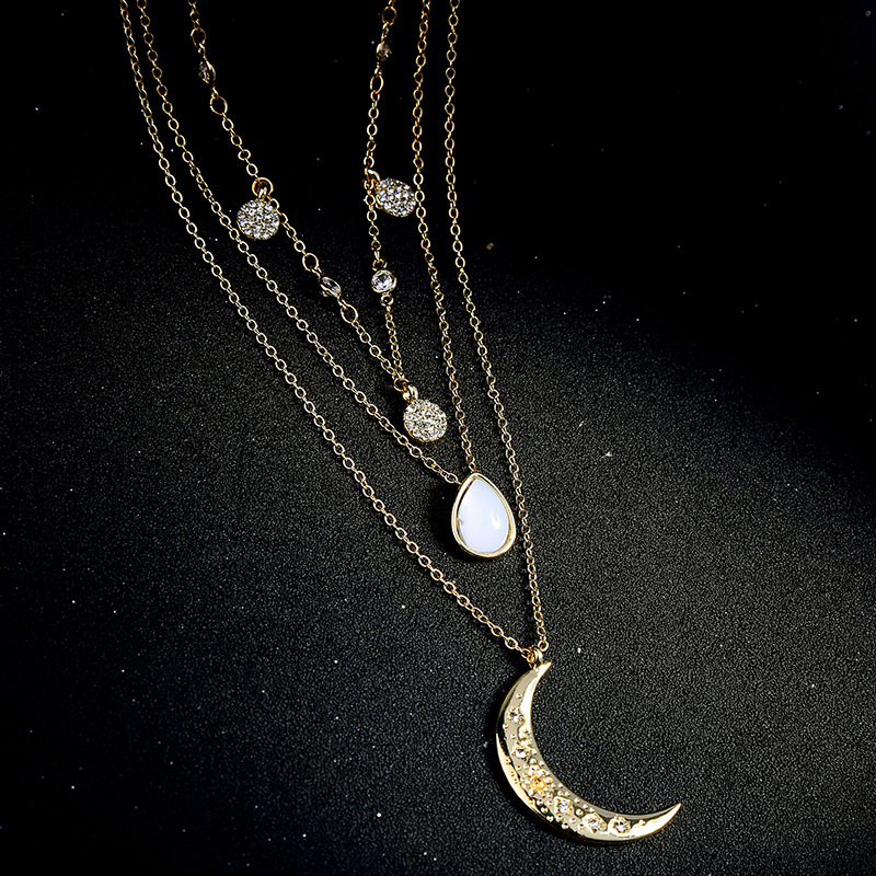 ALLOY NECKLACE THREE LAYERS WOMEN NECKLACE