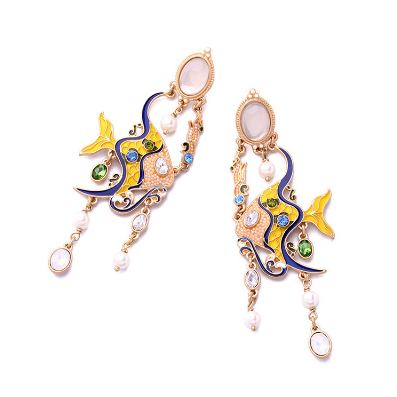 FASHION COLORFUL ENAMEL EARRINGS 