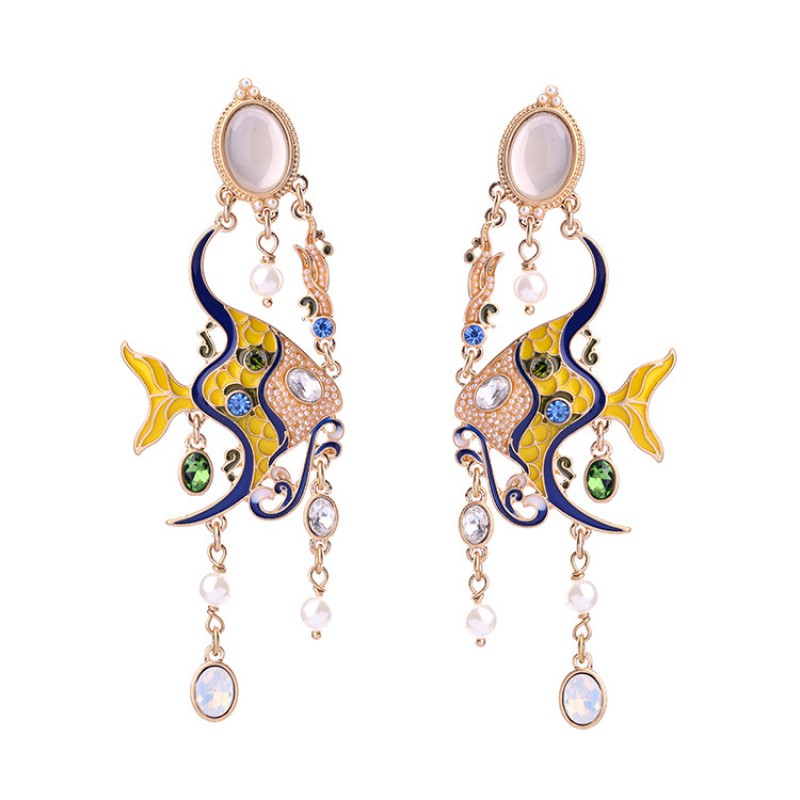 FASHION COLORFUL ENAMEL EARRINGS 