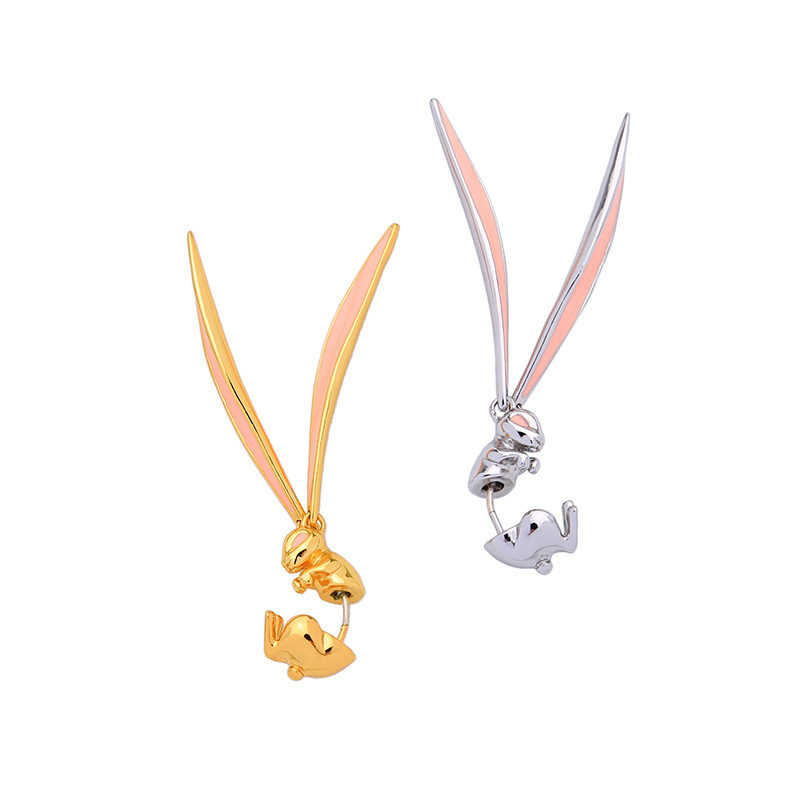ENAMEL rabbit alloy earrings