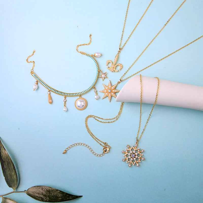 Multi-layers necklace alloy pendant
