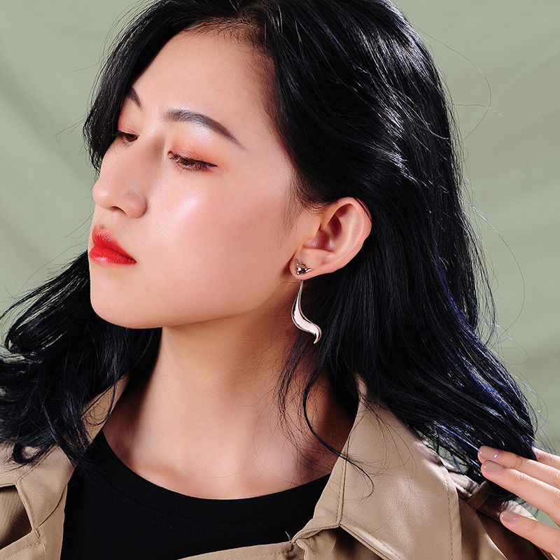 ALLOY EARRINGS ENAMEL FOX