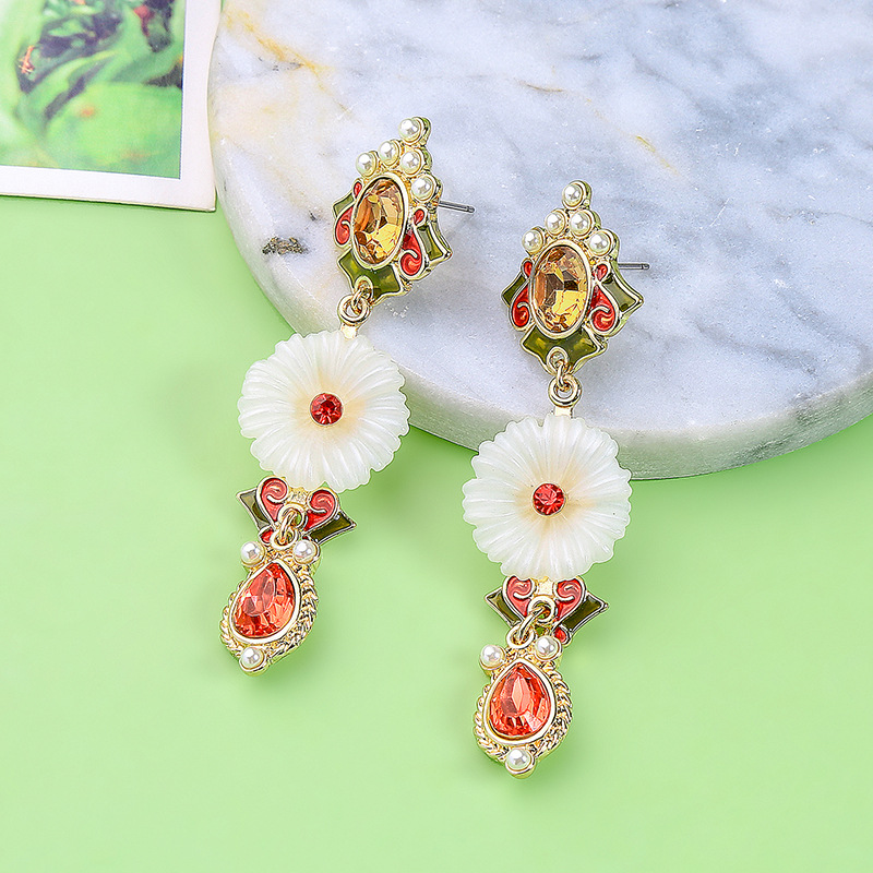 FLOWER ENAMEL EARRINGS