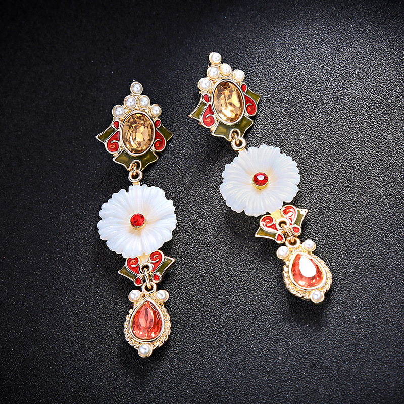 FLOWER ENAMEL EARRINGS