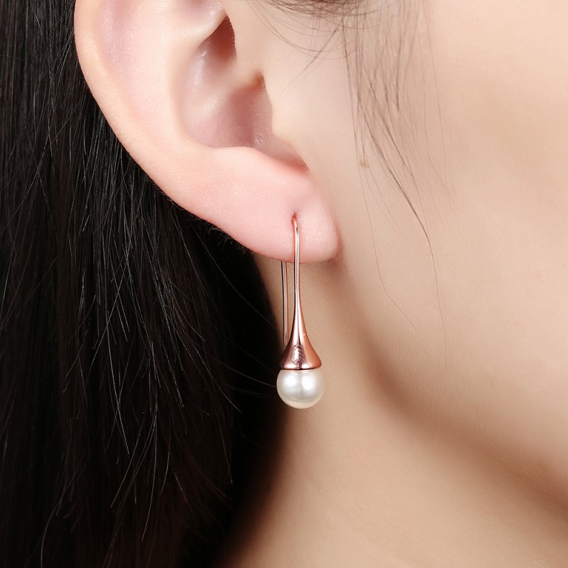 Brass Pearl Earring 