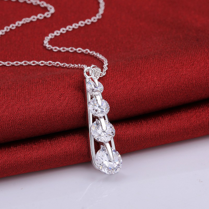BRASS NECKLACE WITH ZIRCON STONE