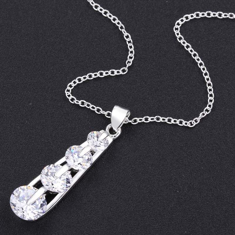 BRASS NECKLACE WITH ZIRCON STONE