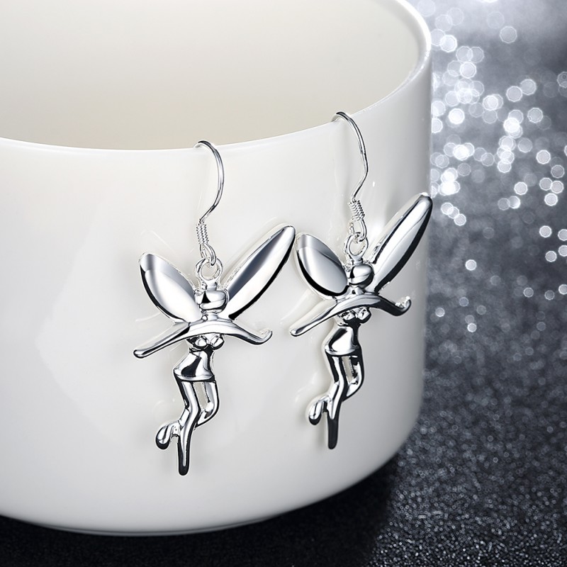 Brass earrings with silver plating