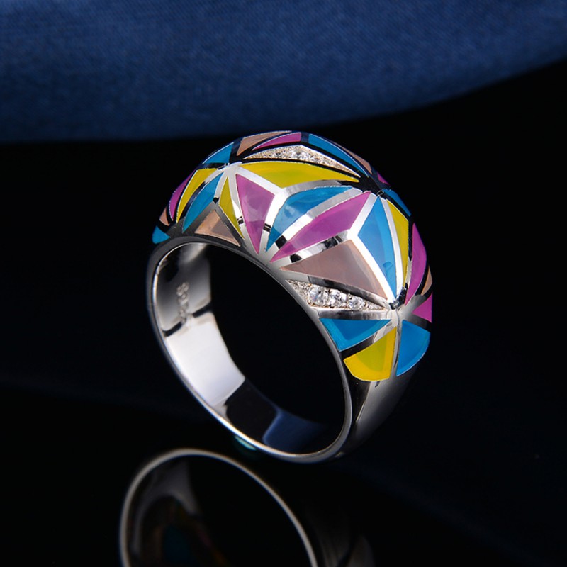 925silver enamel jewelry set