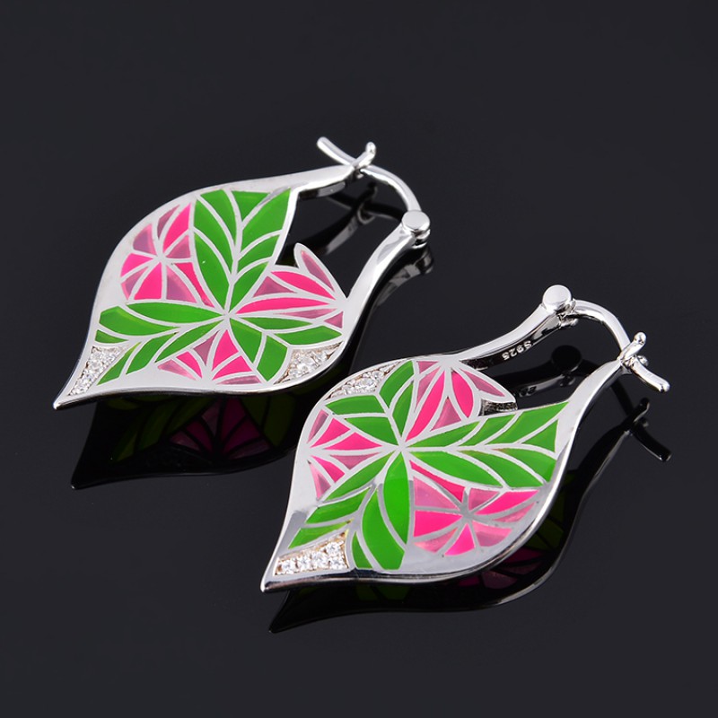 925silver enamel jewelry set