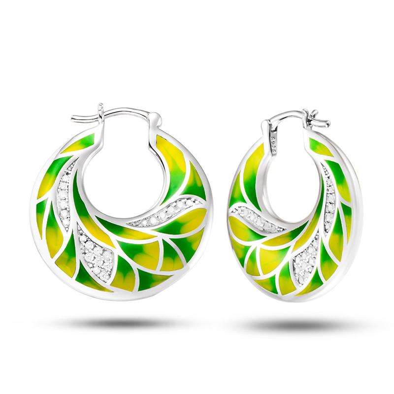 925 silver enamel jewelry set