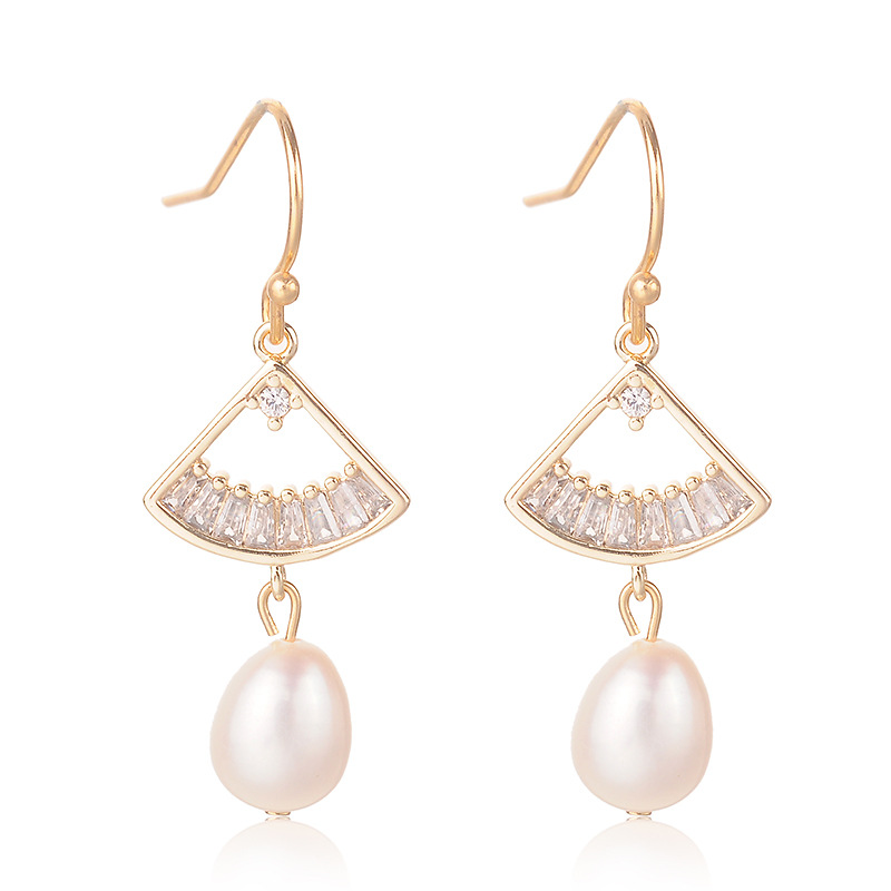 14K GOLD FILLED Natural freshwater pearl drop earrings