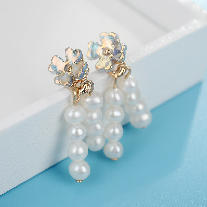 14K GOLD FILLED NATURAL BAROQUE PEARL DROP EARRINGS