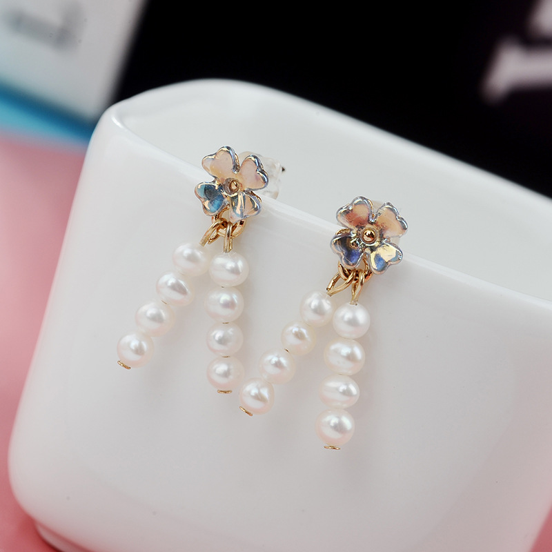 14K GOLD FILLED NATURAL BAROQUE PEARL DROP EARRINGS