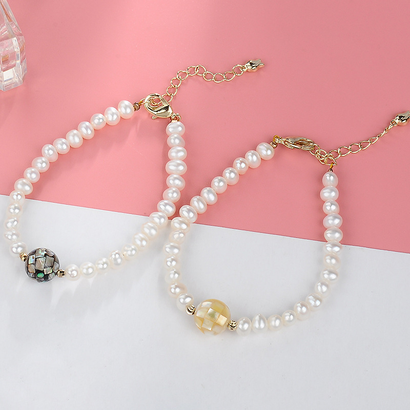 NATURAL PEARL BRACELET 14 K GOLD FILLED