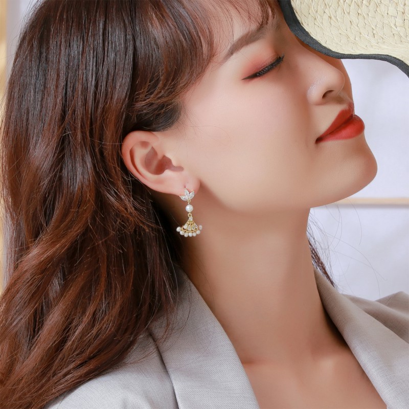 14K GOLD FILLED NATURAL FRESHWATER PEARL DROP EARRINGS