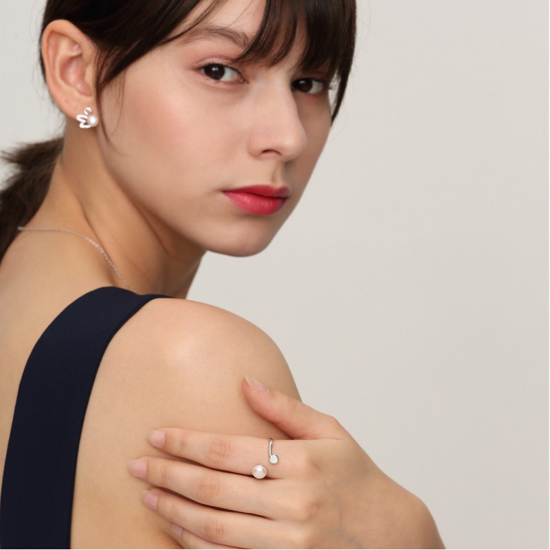 NATURAL PEARL JEWELRY SETS EARRING NECKLACE RING