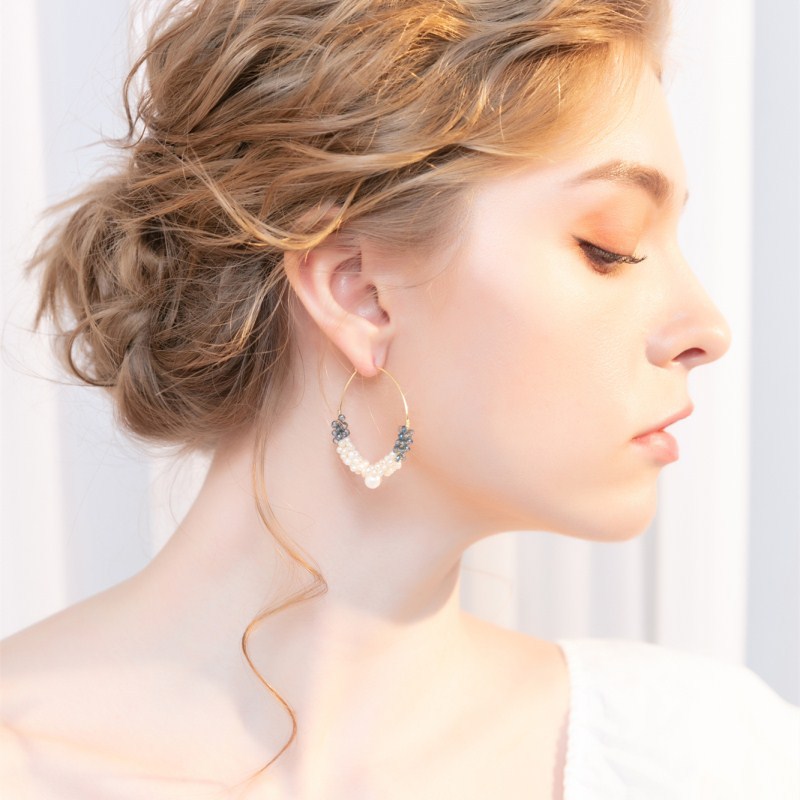 NATURAL PEARL EARRINGS HOOPS