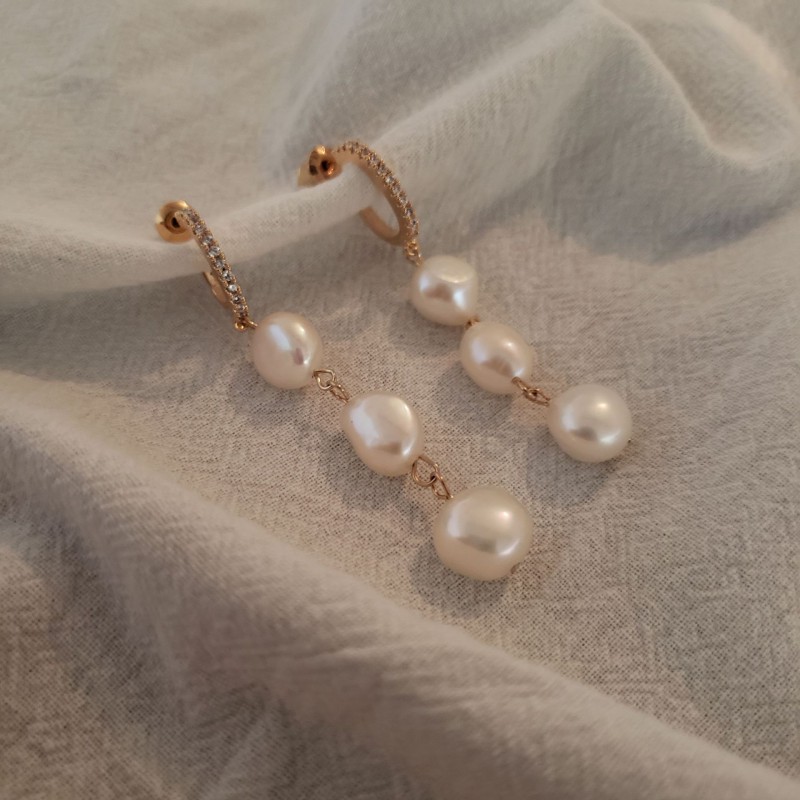 NATURAL BAROQUE PEARL DROP EARRINGS