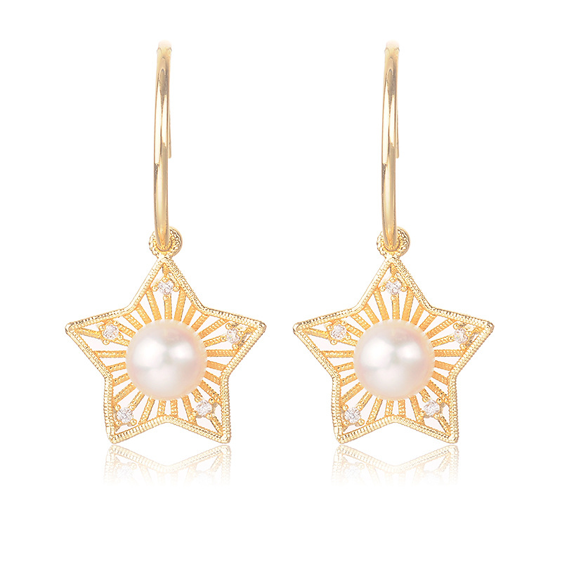 PEARL EARRINGS STAR DROP EARRING 