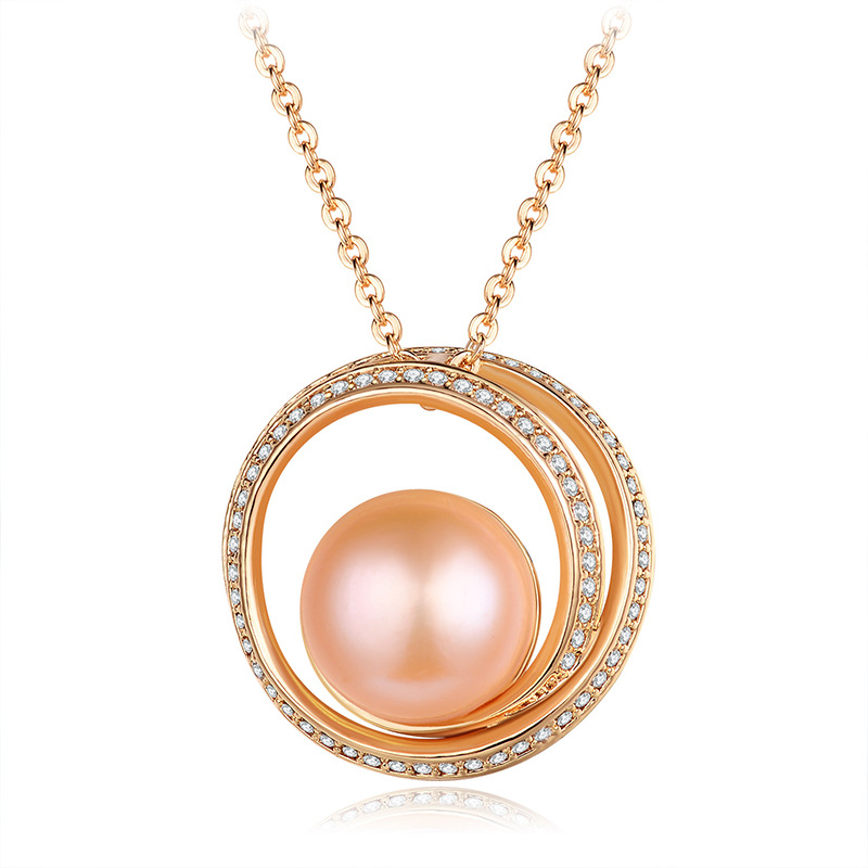 WOMEN BRASS NECKLACE PEARL PENDANT