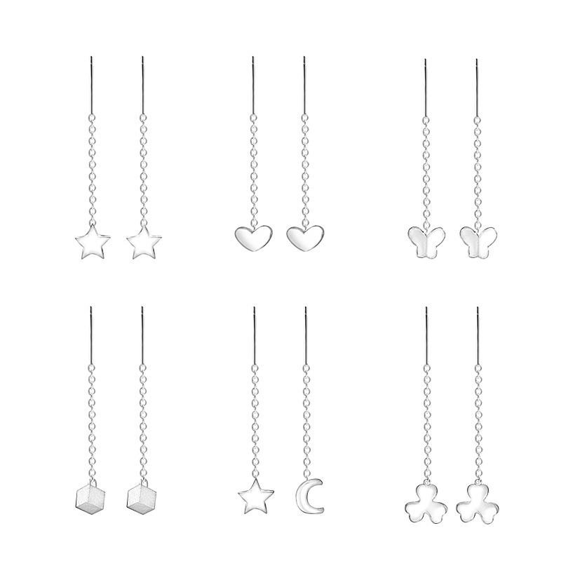 925 silver tassels earrings