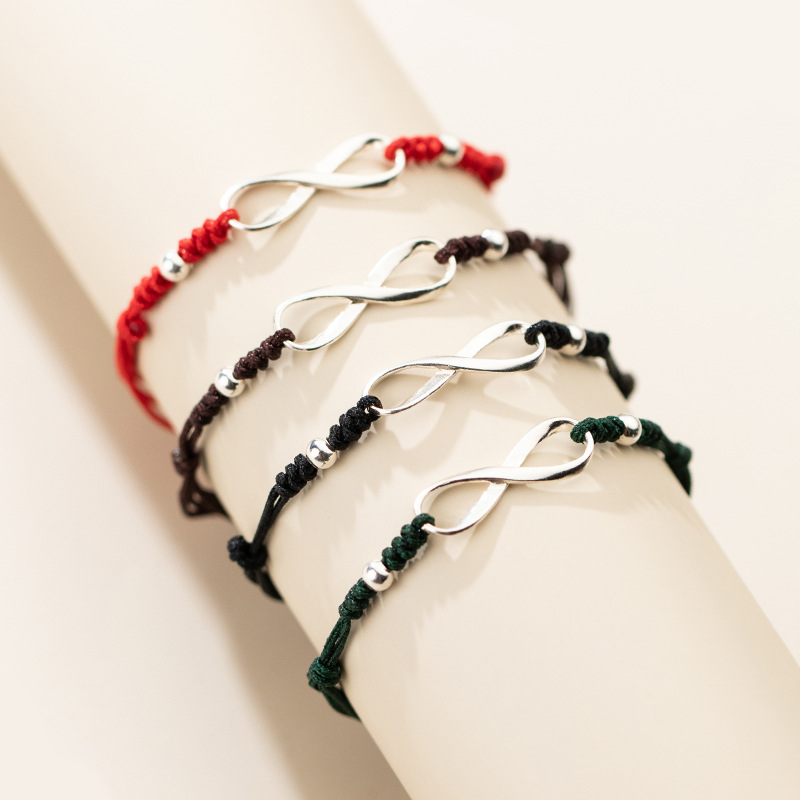 925 silver figure 8 rope bracelet