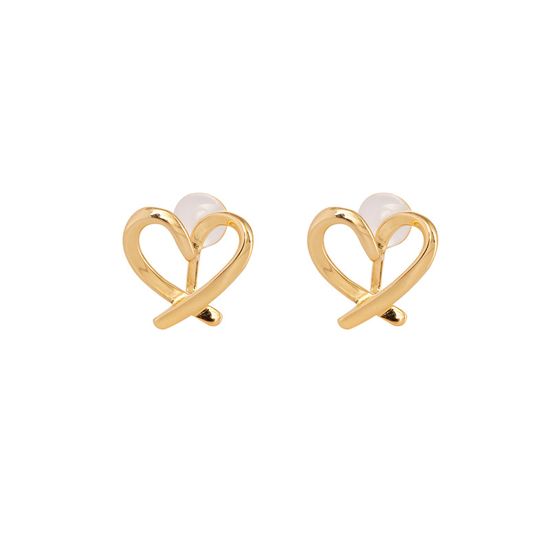 925 silver heart ear clip