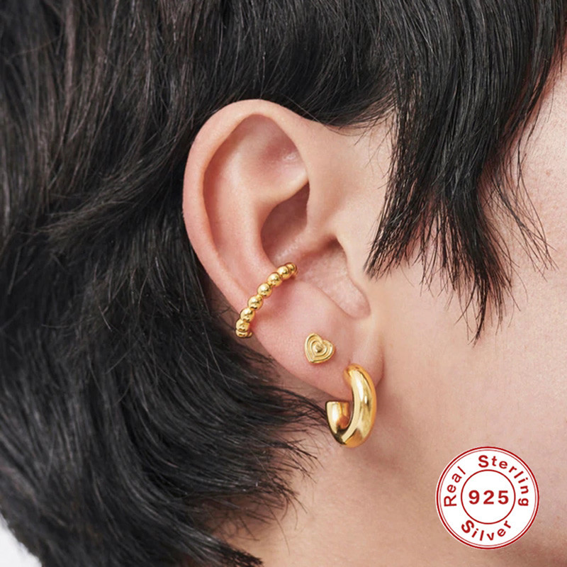 925 silver heart earrings