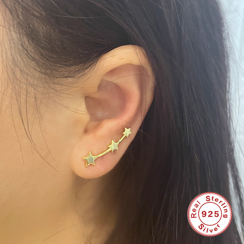 925 silver star earrings