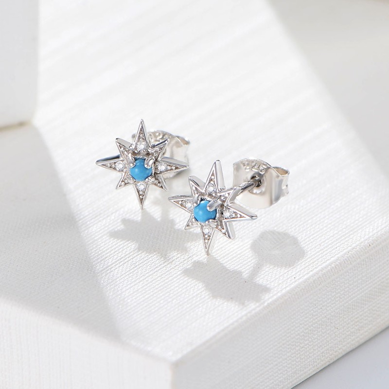 925 silver star earrings
