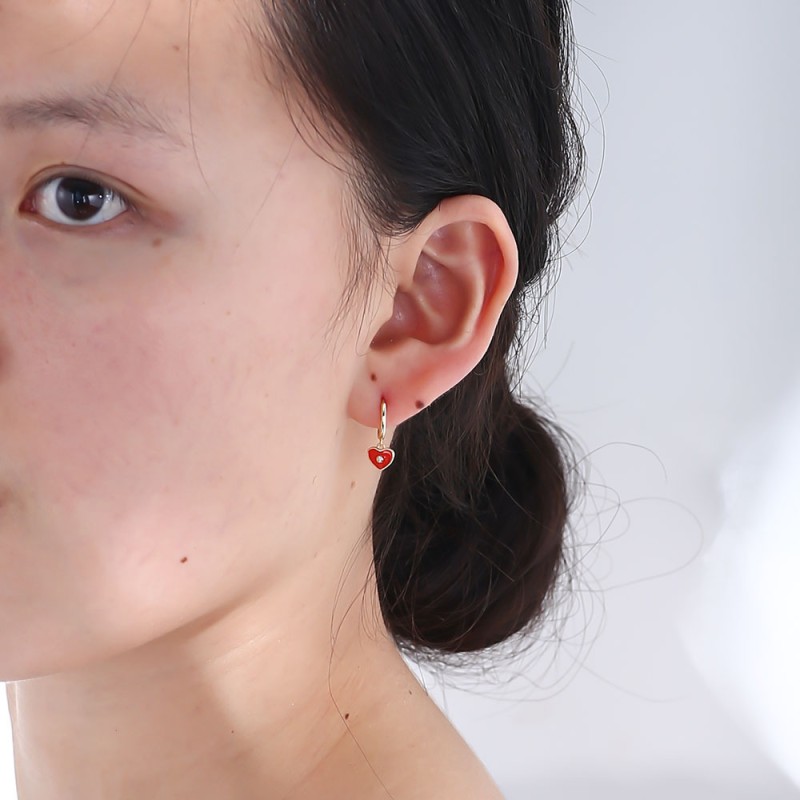 925 silver heart earrings