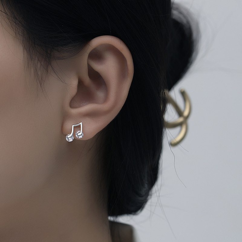 925 silver musial notes earrings