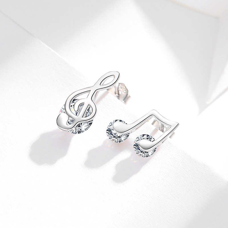 925 silver musial notes earrings