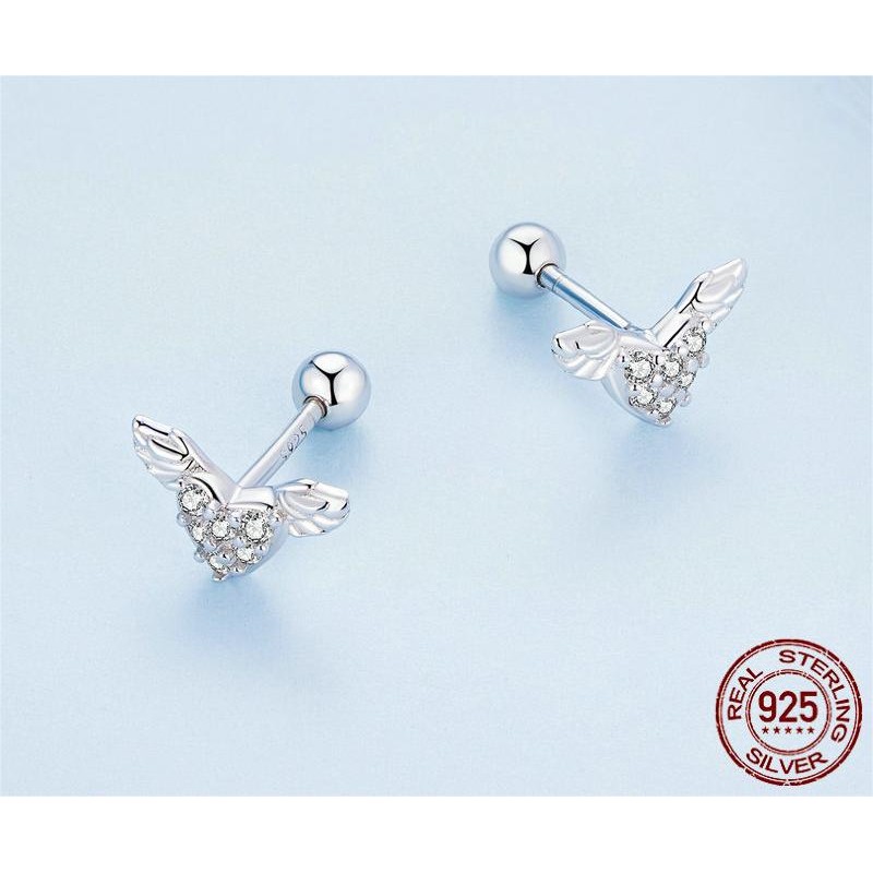 925 silver heart earrings
