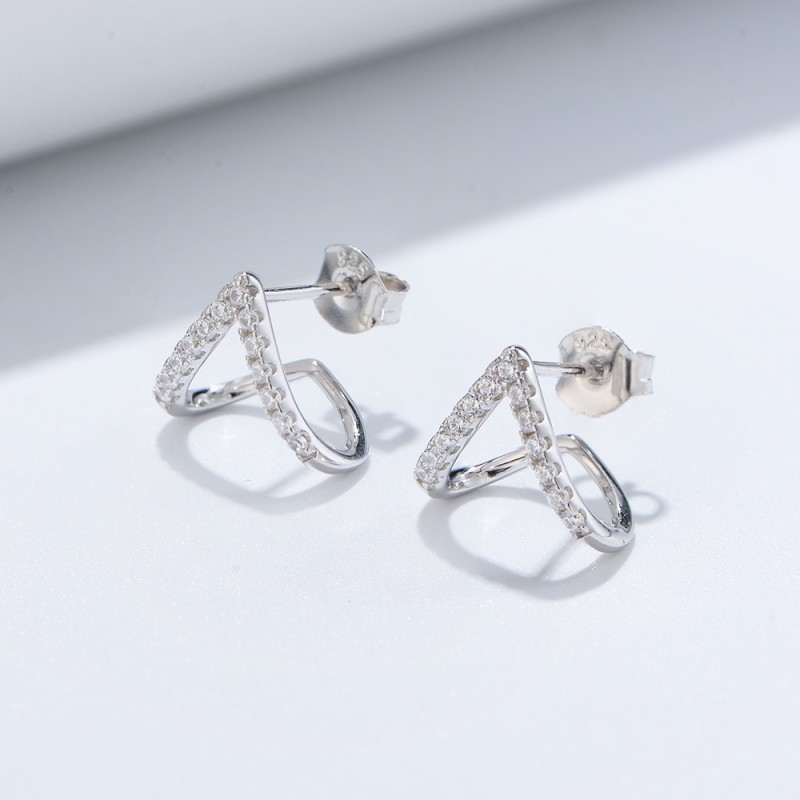 925 silver heart earrings