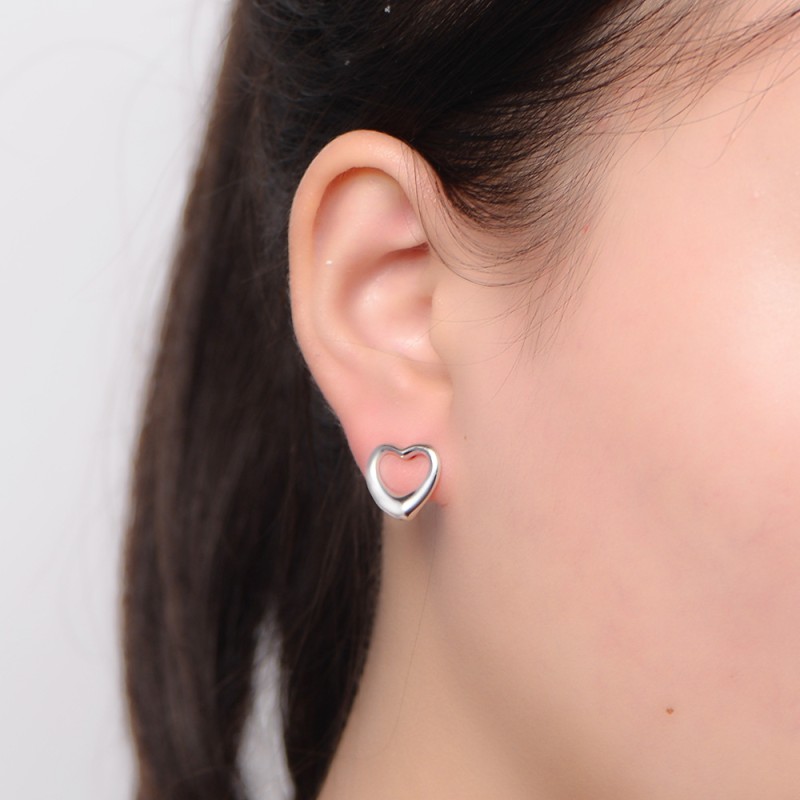 925 silver heart earrings