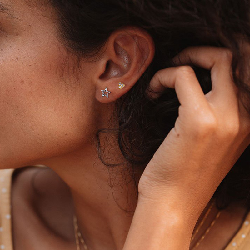 925 silver star earrings