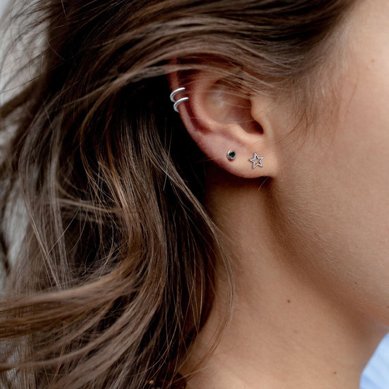 925 silver star earrings