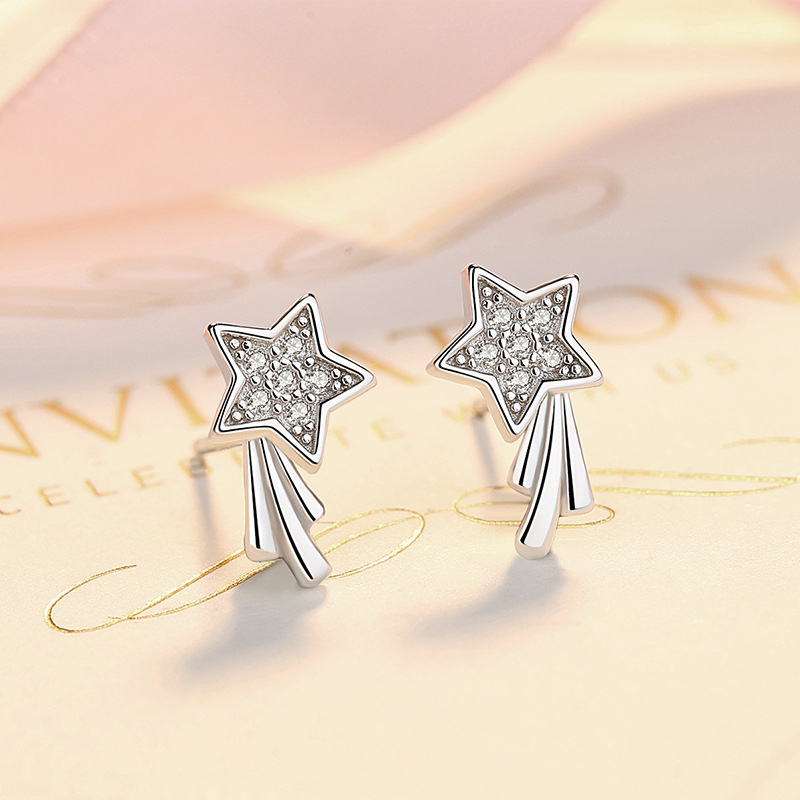 925 silver star earrings