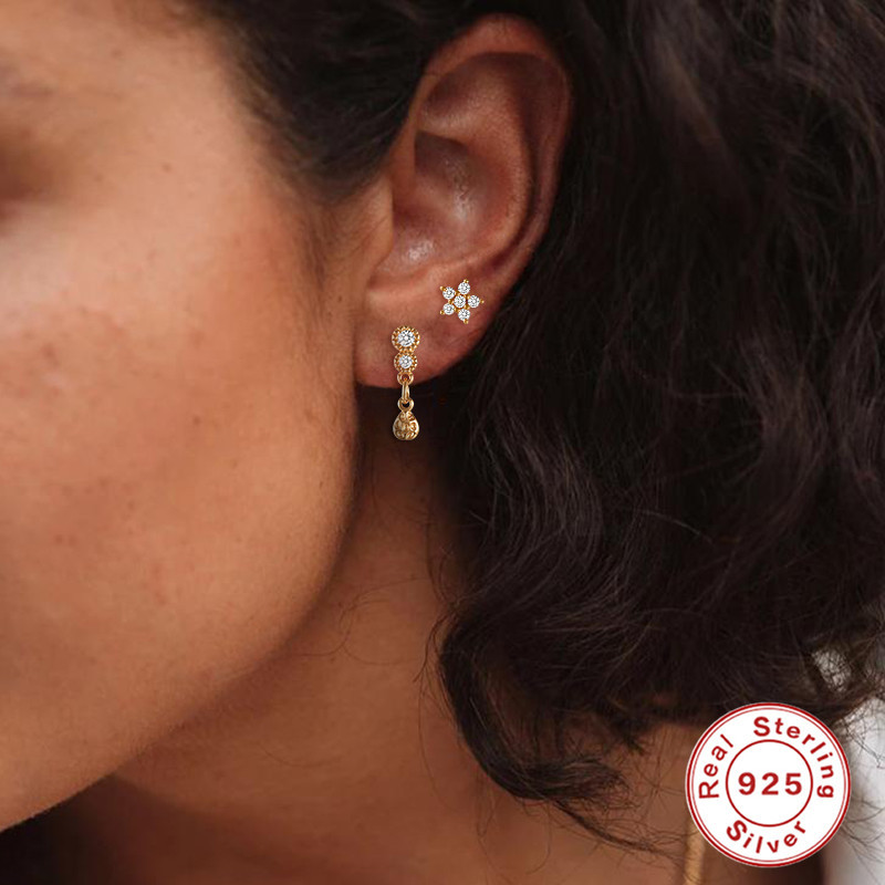 925silver star earrings
