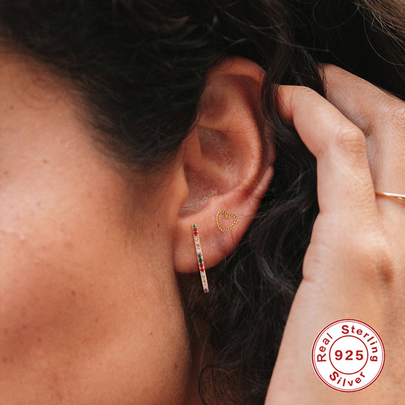 925 silver heart earrings