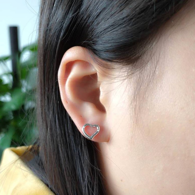 925 silver heart earrings