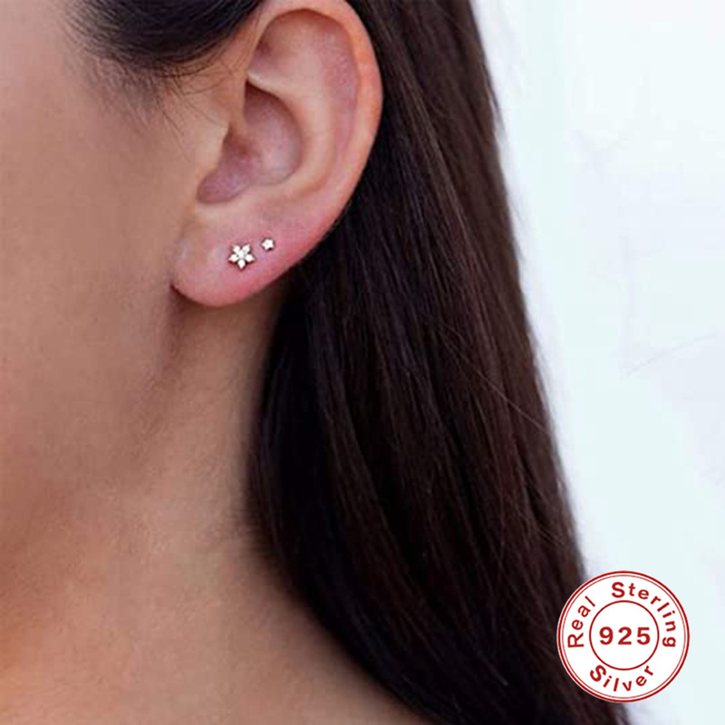 925 silver star earrings
